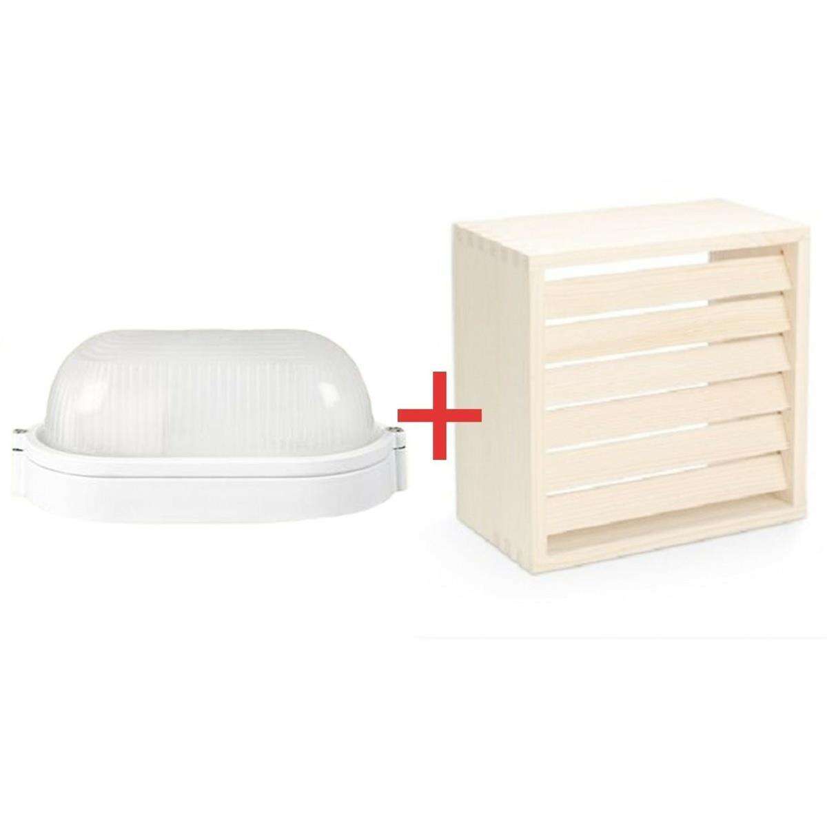 Lampe Ovale Pour Sauna + Abat-Jour Gallo box