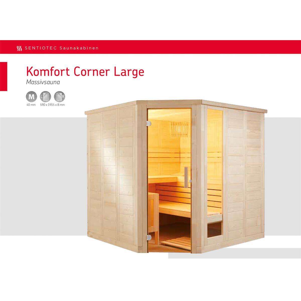 Cabine De Sauna Komfort Corner Large box