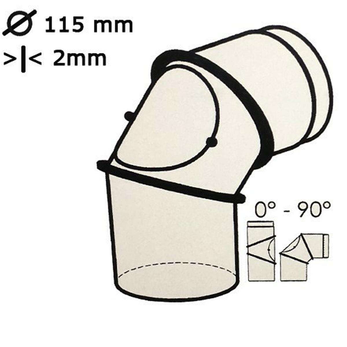 Tuyau Coudé 90° 115mm box