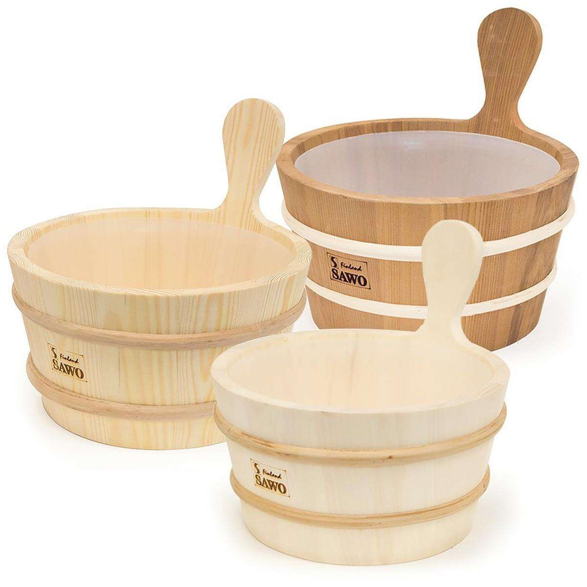 Sawo Seau En Bois Avec Insert En Plastiq box