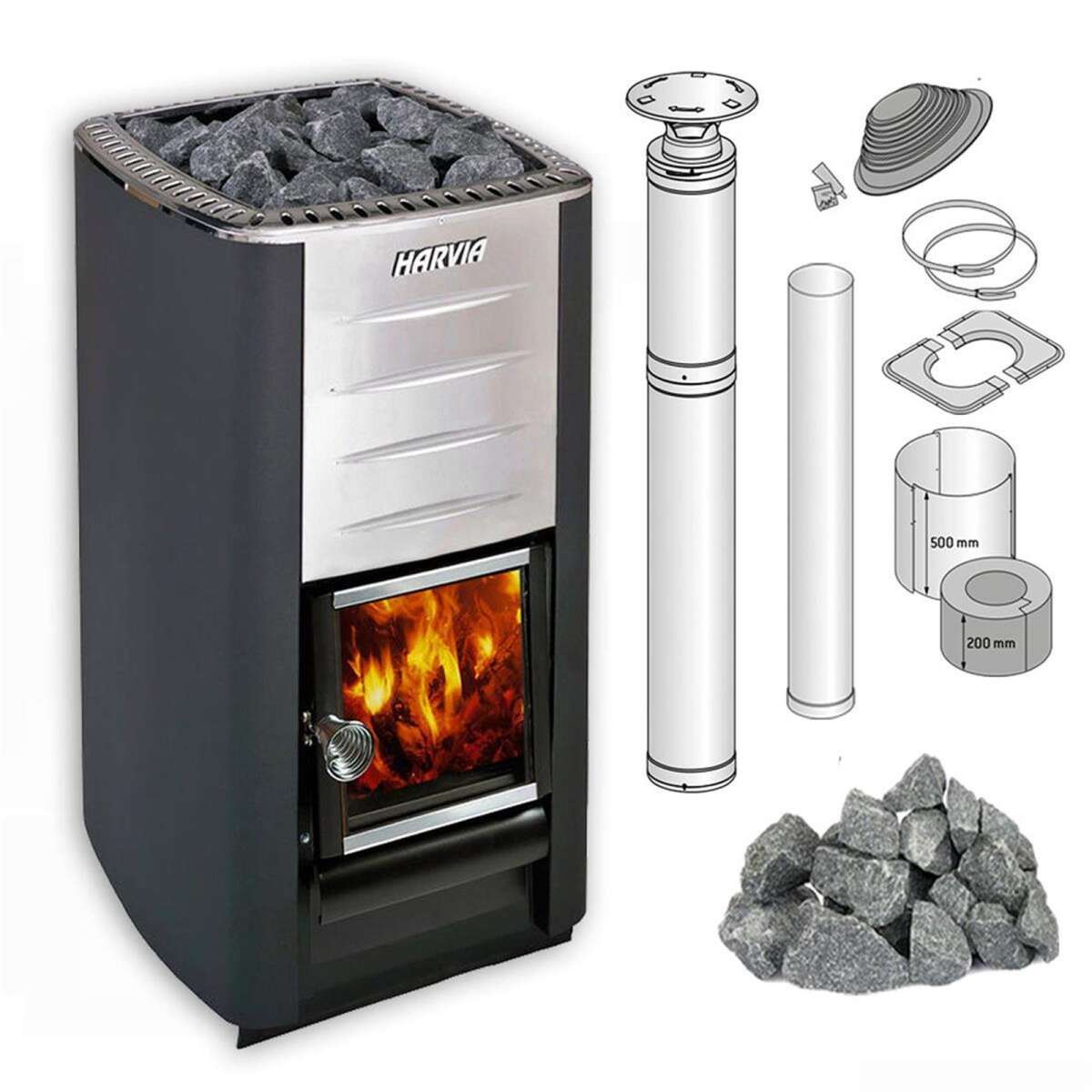 Ensemble de chauffe-sauna Harvia M3, y compris les pierres e
