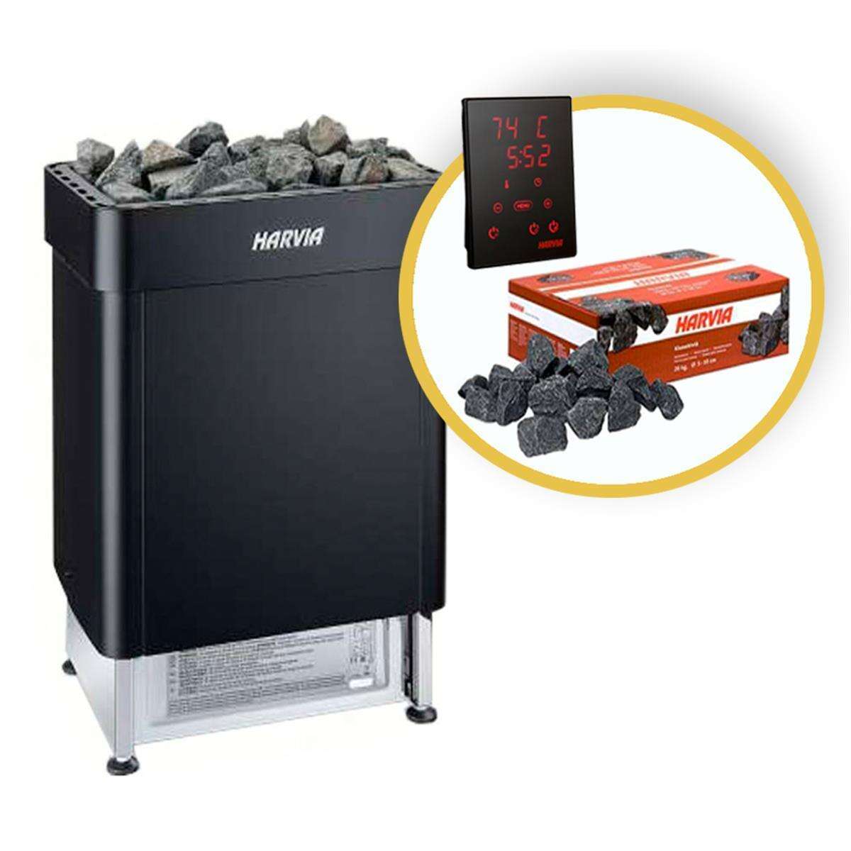 Poêle de sauna Harvia Senator Noir 10,5 kW + Harvia Xe