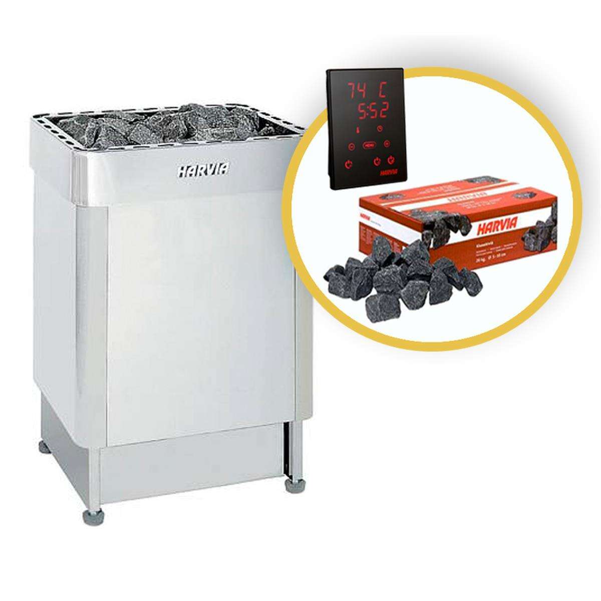Harvia Senator 10.5 KW + Harvia Xenio Cx170 + Pierres