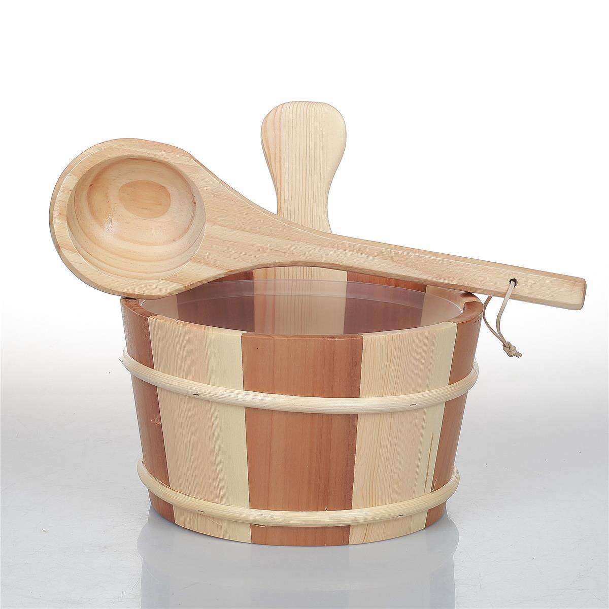 Seau en bois Sauflex 4L et louche 36 cm, box