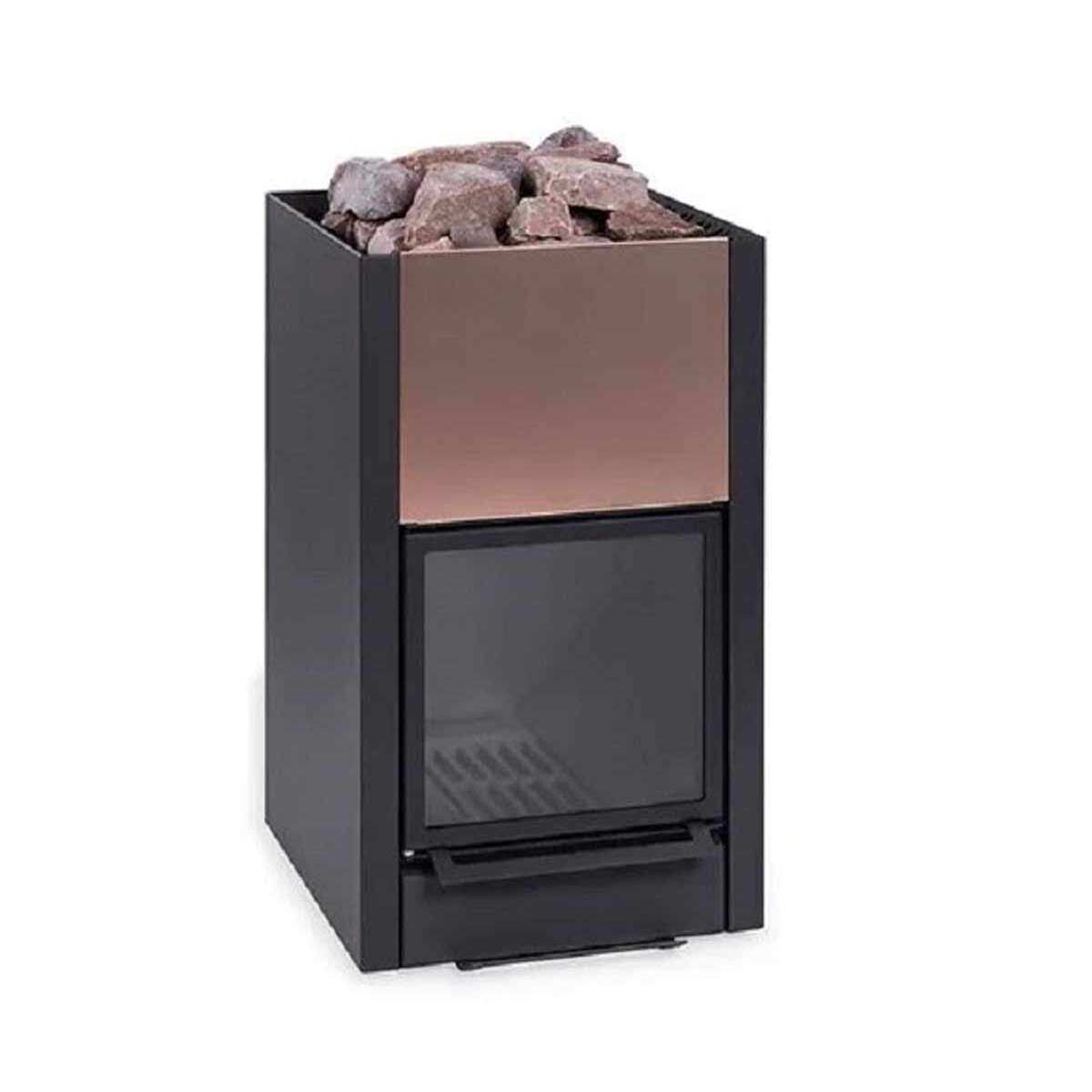 Holzbeheizter Saunaofen Kitman 17 EcoBurn; Kupferfrontplatte