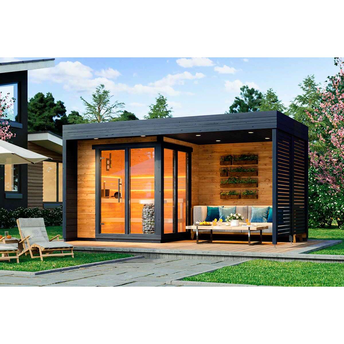 Blocksauna Element Relax aus Thermoholz  box